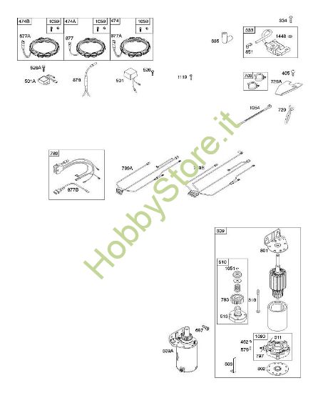 A - Generatore, fascio cavi, motorino di avviamento, accensione B&S - 40 €¦ 401577-0130-B1 brand Stihl
